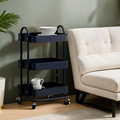 Three Tier Black Metal Trolley | Acero