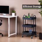 Three Tier Black Metal Trolley | Acero