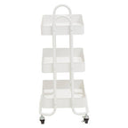 Three Tier White Metal Trolley | Acero