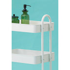 Three Tier White Metal Trolley | Acero