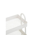 Three Tier White Metal Trolley | Acero