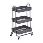Three Tier Grey Metal Trolley | Acero