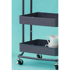 Three Tier Grey Metal Trolley | Acero