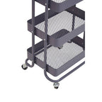 Three Tier Grey Metal Trolley | Acero