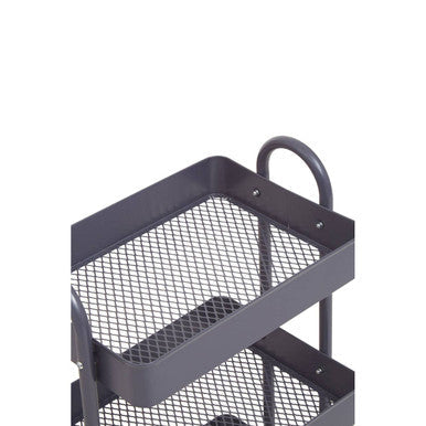 Three Tier Grey Metal Trolley | Acero