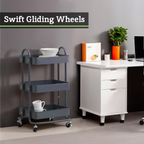 Three Tier Grey Metal Trolley | Acero