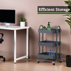 Three Tier Grey Metal Trolley | Acero