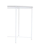 White Powder Coated Metal Round Side Table with Intersecting Cross Base, Acero | Acero