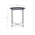 Grey Powder Coated Metal Round Side Table with Intersecting Cross Base, Acero | Acero