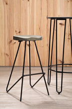 Wooden Top Bar Stool with Metal Legs | District