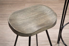 Wooden Top Bar Stool with Metal Legs | District
