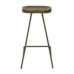 Wooden Top Bar Stool with Metal Legs | District