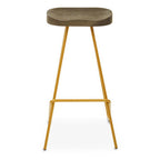 Elm Wood Bar Stool with Metal Legs | District