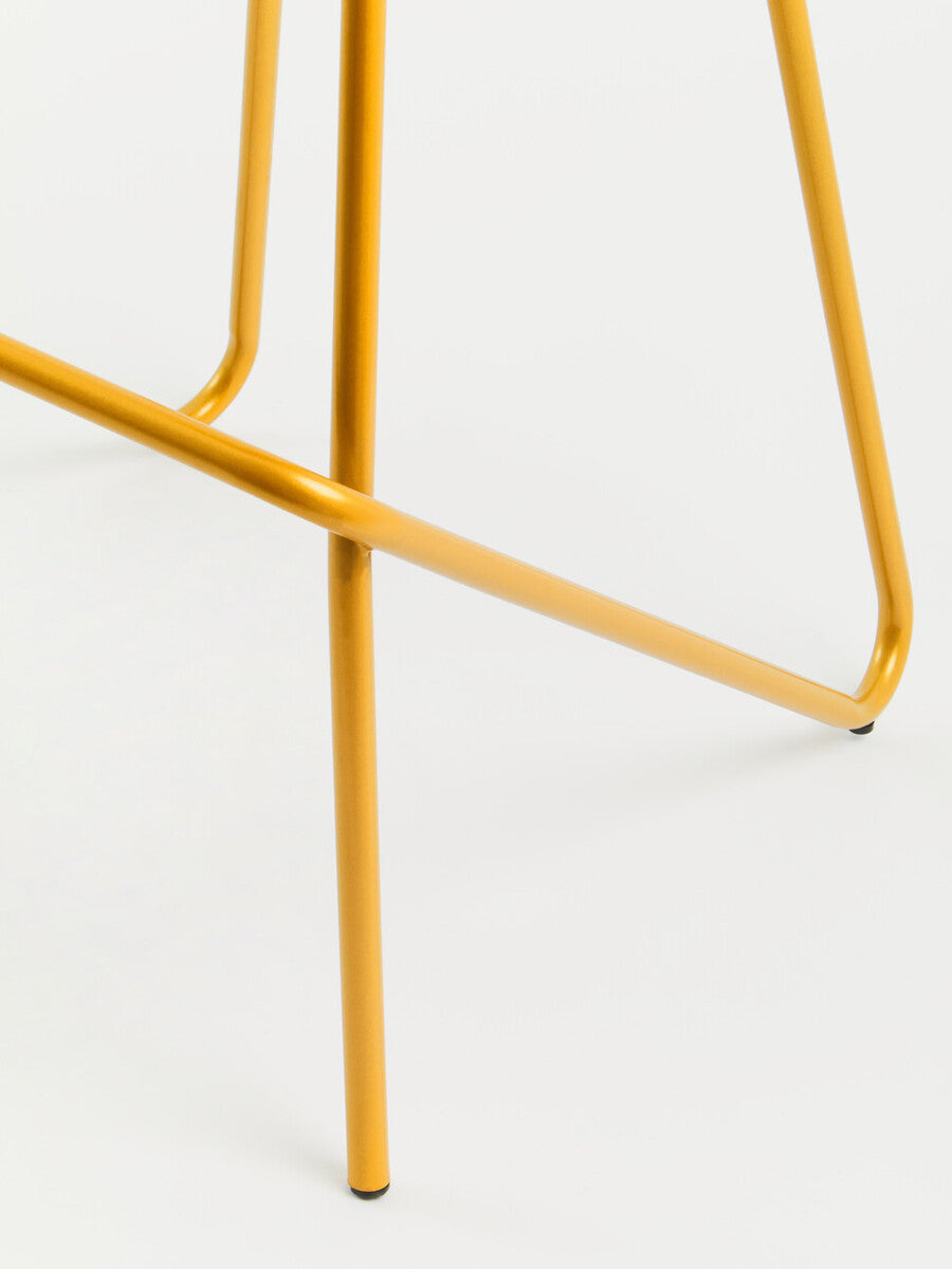 Elm Wood Bar Stool with Metal Legs | District