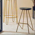 Elm Wood Bar Stool with Metal Legs | District