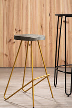 Elm Wood Bar Stool with Metal Legs | District