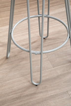 3 Piece Elm Wood Bar Table and Stool Set with Hairpin Legs in Natural Finish | District