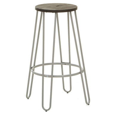 Grey Finish Metal Frame Bar Stool | District