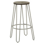 Grey Finish Metal Frame Bar Stool | District