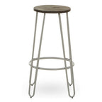 Grey Finish Metal Frame Bar Stool | District