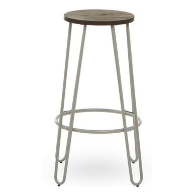 Grey Finish Metal Frame Bar Stool | District