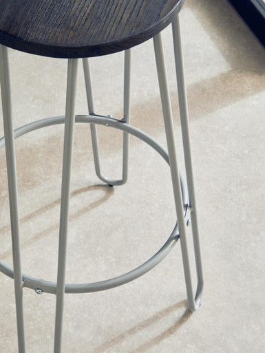 Grey Finish Metal Frame Bar Stool | District