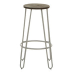 Grey Finish Metal Frame Bar Stool | District