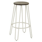 White Finish Metal Frame Bar Stool | District