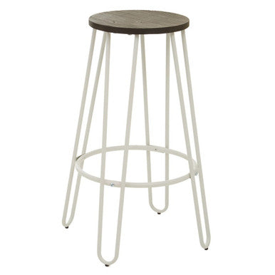 White Finish Metal Frame Bar Stool | District