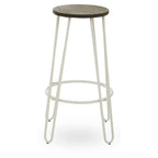 White Finish Metal Frame Bar Stool | District