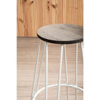 White Finish Metal Frame Bar Stool | District