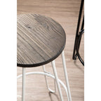 White Finish Metal Frame Bar Stool | District