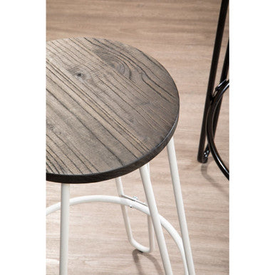 White Finish Metal Frame Bar Stool | District