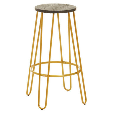 Gold Finish Metal Frame Bar Stool | District