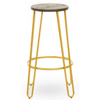 Gold Finish Metal Frame Bar Stool | District