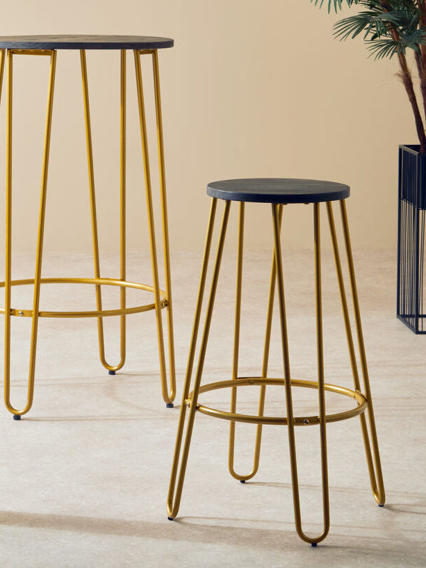 Gold Finish Metal Frame Bar Stool | District