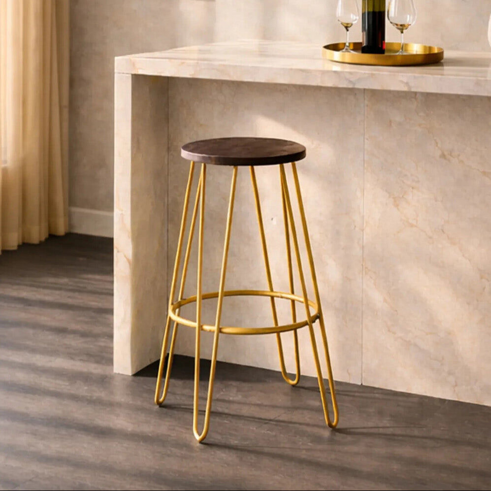Gold Finish Metal Frame Bar Stool | District