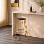 Gold Finish Metal Frame Bar Stool | District