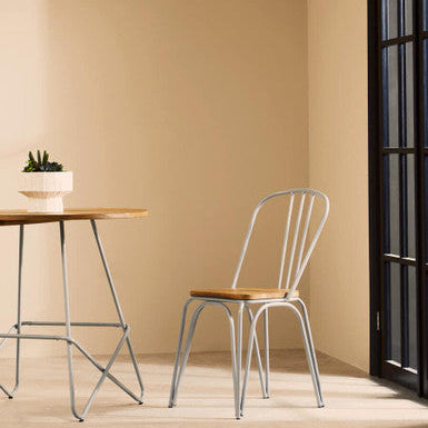 Grey Finish Metal Frame Dining Chair | District