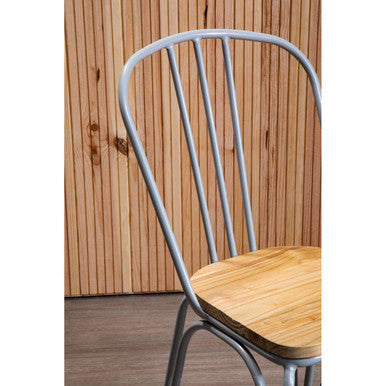 Grey Finish Metal Frame Dining Chair | District