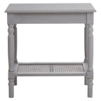 Slate Grey Wooden Side Table with Cane Webbing Detail | Heritage