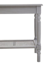 Slate Grey Wooden Side Table with Cane Webbing Detail | Heritage