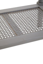 Slate Grey Wooden Side Table with Cane Webbing Detail | Heritage