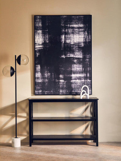 Two Shelf Large Black Bookcase | Heritage