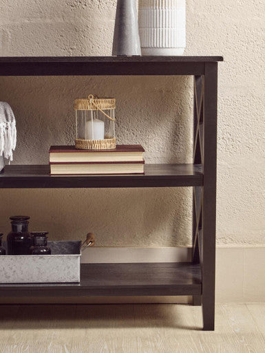 Two Shelf Large Black Bookcase | Heritage