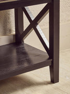 Two Shelf Large Black Bookcase | Heritage