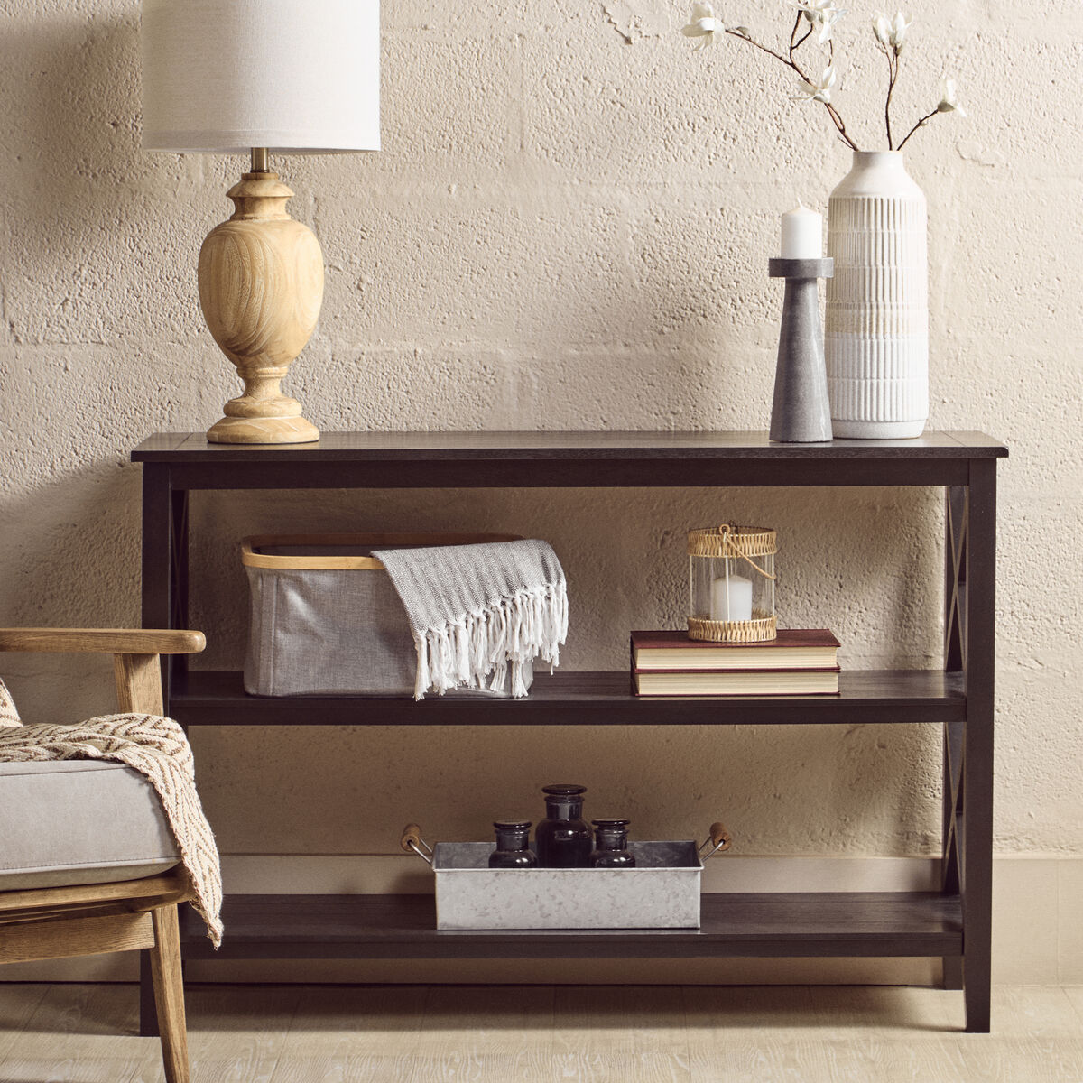 Two Shelf Large Black Bookcase | Heritage