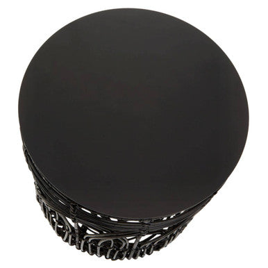 Black Round Rattan Stool or Side Table | Arles