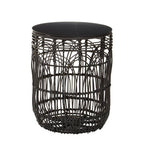 Black Round Rattan Stool or Side Table | Arles