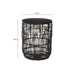 Black Round Rattan Stool or Side Table | Arles